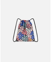 Deux par Deux Girl Drawstring Bag Printed Retro Flowers - Toddler|Child