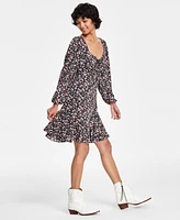 Lucky Brand Women's Flirty Flouncey Floral-Print Mini Dress