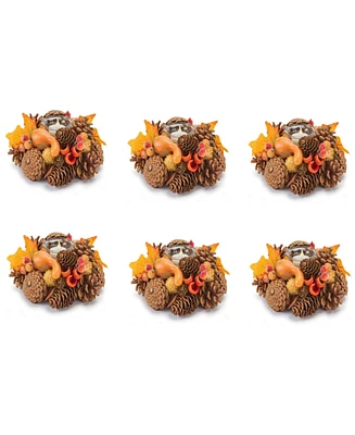 Slickblue Mixed Pinecone Berry Votive Holder (Set of 6)