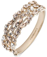 Givenchy Gold-Tone Mixed Crystal Multi-Row Bangle Bracelet