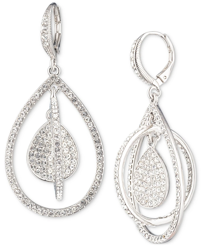 Givenchy Pave Crystal Pear-Shape Orbital Drop Earrings