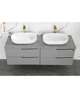 Streamdale Furniture Modern Oval White Vessel Bathroom Sink 24x14x5.5"