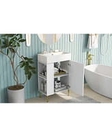 Streamdale Furniture Single Sink Bathroom Vanity with Storage Combo