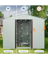 Streamdale Furniture 6FT X 5FT Outdoor Metal Storage Shed With Window White