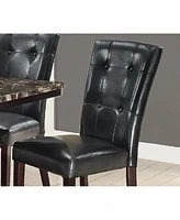 Streamdale Furniture Modern Parson Chairs Black Faux Leather Tufted Set Of 2 Side Chairs Dining Seatings