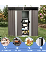 Streamdale Furniture 6FT X 5FT Outdoor Metal Storage Shed With Window Transparent Plate