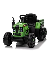 Streamdale Furniture 12V Battery Powered Ride On Tractor With Trailer