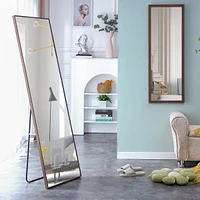 Streamdale Furniture Full-length Wood Frame Mirror, Floor/Wall Mount 63"x19"