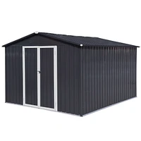 Streamdale Furniture Metal Garden Sheds 10FTx8FT Outdoor Storage Sheds Darkgrey