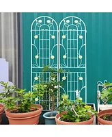 Streamdale Furniture Metal Garden Trellis 86.7" x 19.7" for Climbing Plants