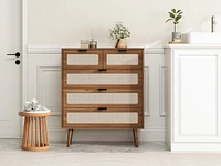 Streamdale Furniture 5 Drawer Cabinet, Accent Storage Cabinet, Suitable For Living Room, Bedroom, Dining Room, Study