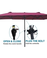 Streamdale Furniture 15' X 9' Double-Sided Patio Umbrella Outdoor