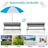 Convertible Kids Outdoor Picnic Table with Umbrella