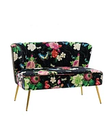 Hulala Home Contemporary Udine 47" Loveseat with Floral Patterns