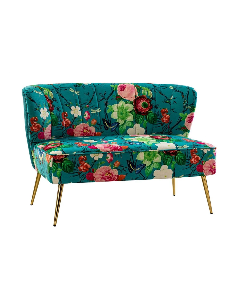 Hulala Home Contemporary Udine 47" Loveseat with Floral Patterns