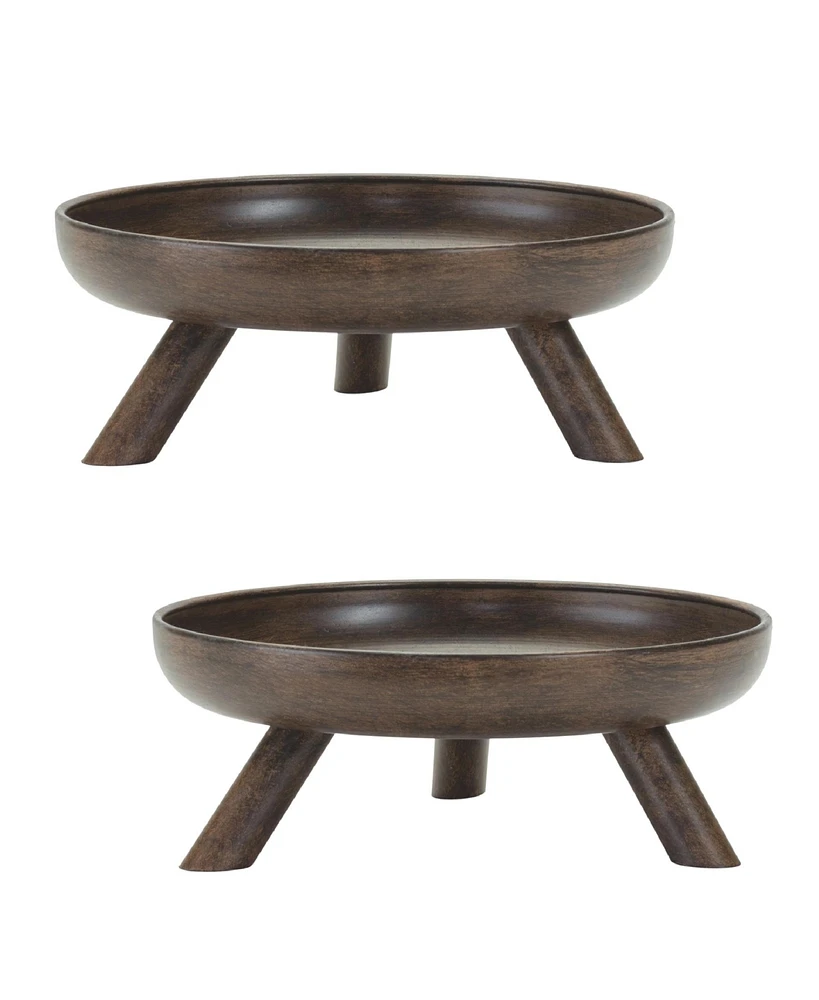 Slickblue Metal Bowl Pedestal With Legs (Set of 2)