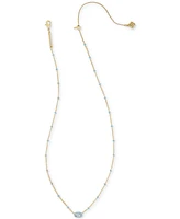 Kendra Scott Gold-Tone Mini Elisa Enamel Frame Short Pendant Necklace, 15" + 4" extender