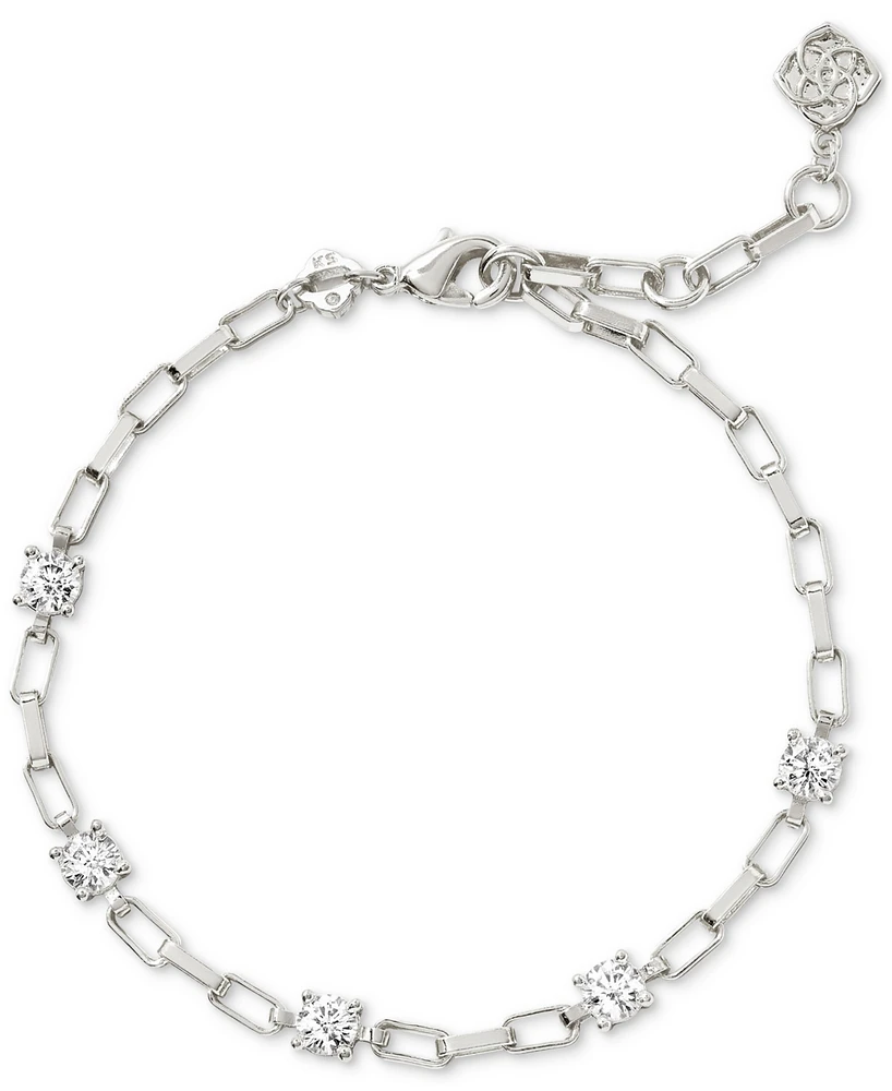 Kendra Scott Crystal Accented Open Square Link Bracelet