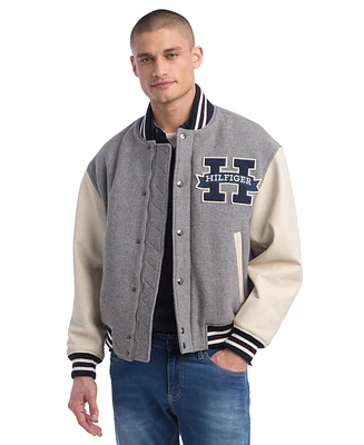 Tommy Hilfiger Men's Leather Varsity Jacket