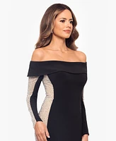 Xscape Women's Embellished Off-The-Shoulder Gown