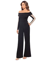 Xscape Women's Embellished Off-The-Shoulder Jumpsuit