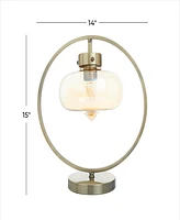 Rosemary Lane 15" Metal Circular Framed Accent Lamp