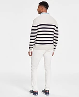 Tommy Hilfiger Men's Textured Knit Stripe Crewneck Sweater