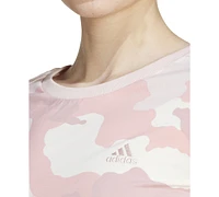 adidas Women's Camo Three Stripe Baby T-Shirt