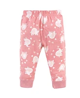 Luvable Friends Baby Girls Baby Cotton Pants 4pk Basic Elephant