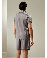 Lilysilk Men's 22 Momme Contrast Trim Short Silk Pajama Set for Men