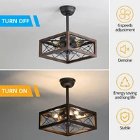1 8" Caged Ceiling Fan With Lights Remote Control 0001