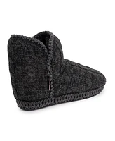Muk Luks Women's Leigh Slippers, Ebony/Dk Grey Heather, Medium