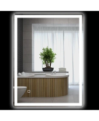 Homcom 32" x 24" Dimmable Bathroom Mirror with Lights, 3 Colors & Defogging