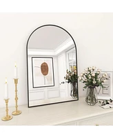 Homlux Arched Wall Mounted Mirror 24"x36" in Black