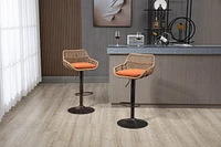 Swivel Bar Stools Set Of 2 Adjustable Counter Height Chairs With Footrest For Kitchen, Dining