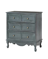 Hulala Home Pallantium Farmhouse 32"Tall Nightstand with Solid Wood Legs