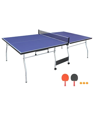 Streamdale Furniture Foldable Midsize Table Tennis Table with Paddles, Net, Balls