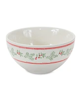 Slickblue Festive Stoneware Mistletoe Bowls (Set of 3)