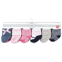 Luvable Friends Baby Girls Grow with Me Cotton Terry Socks