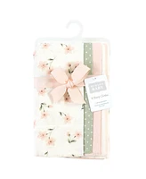 Hudson Baby Infant Girl Cotton Flannel Burp Cloths, Dainty Floral Pack