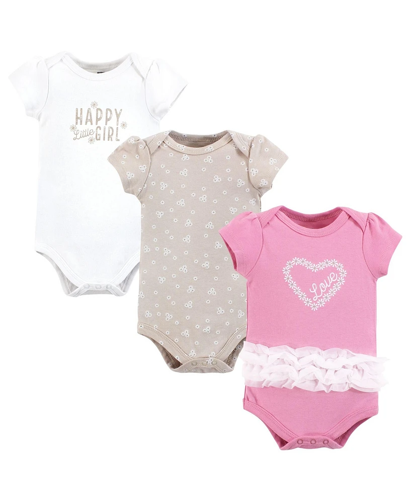 Hudson Baby Girls Cotton Bodysuits