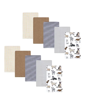 Hudson Baby Infant Boy Flannel Burp Cloth 10pk, Handsome Dogs, One Size