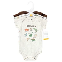 Hudson Baby Baby Boys Hudson Cotton Bodysuits, Dinosaur Adventures 3-Pack, Preemie