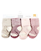 Hudson Baby Girls Cozy Chenille Newborn and Terry Socks