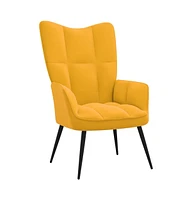 vidaXL Relaxing Chair Mustard Yellow Velvet