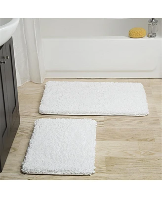 Lavish Home Memory Foam Shag Bath Mat - 2 Piece