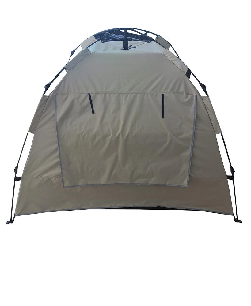 Simplie Fun Khaki Single-Layer Hiking Tent Easy Setup, Sturdy and Breathable