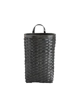 Slickblue Black Woven Wood Wall Basket (Set of 2)