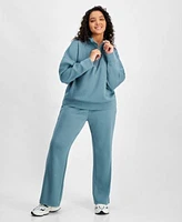 Now This Trendy Plus Size Scuba Quarter Zip Top Wide Leg Pants Created For Macys