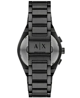 A|X Armani Exchange Men's Quartz Chronograph Black Stainless Steel Watch 42MM